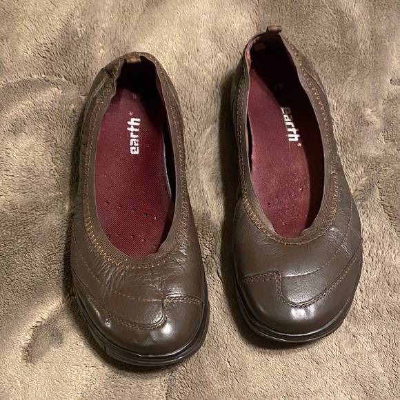 Earth Chocolate Leather Slip-Ons - Picture 2 of 5